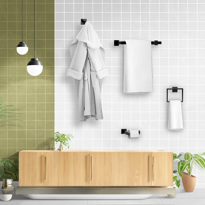 Bathroom Hardware Set 5 - Piece Bathroom Hardware Set, Matte Black