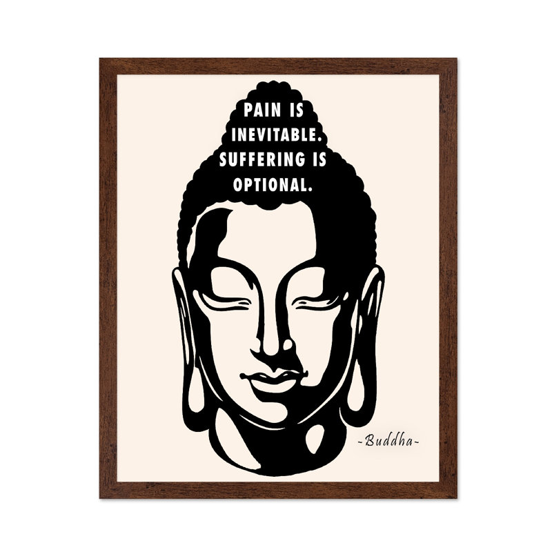 La douleur est inévitable, Poster, Brown Framed, 11"H x 14"W