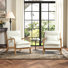65.5cm Wide Modern Solid Wood Frame Upholstered Armchair with Lumbar Support Pillow