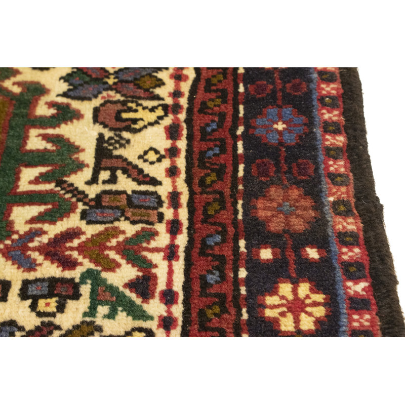 Tapis oriental tribal crème 2 x 6 Tadio One-of-a-Kind