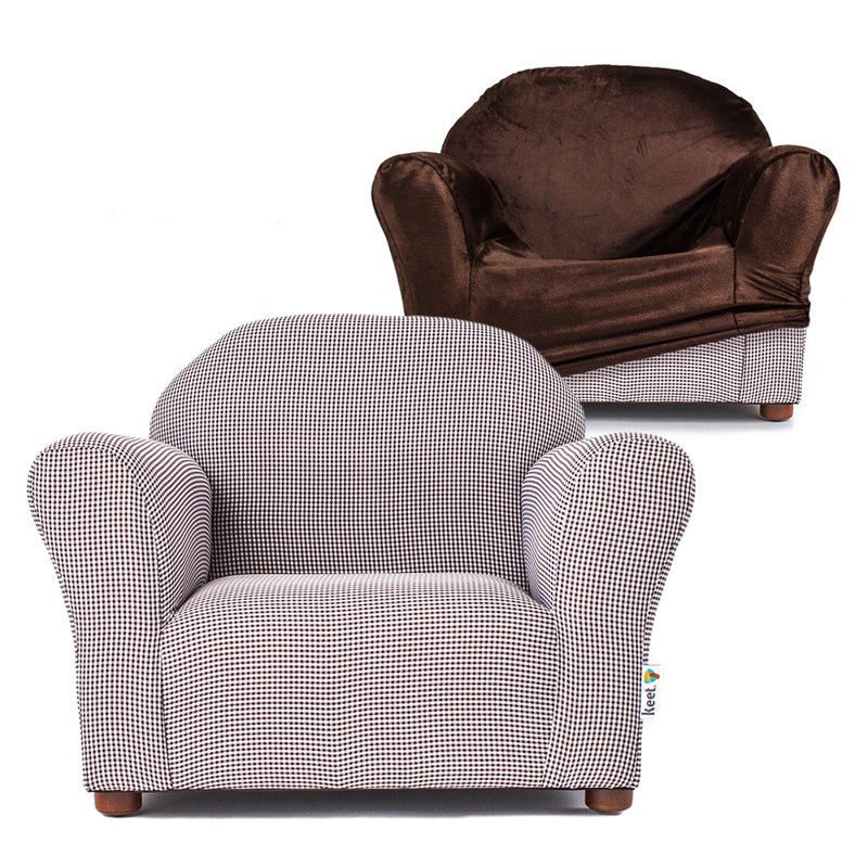 Keet Roundy Kid's Chair + Cover Combo Set, Brown