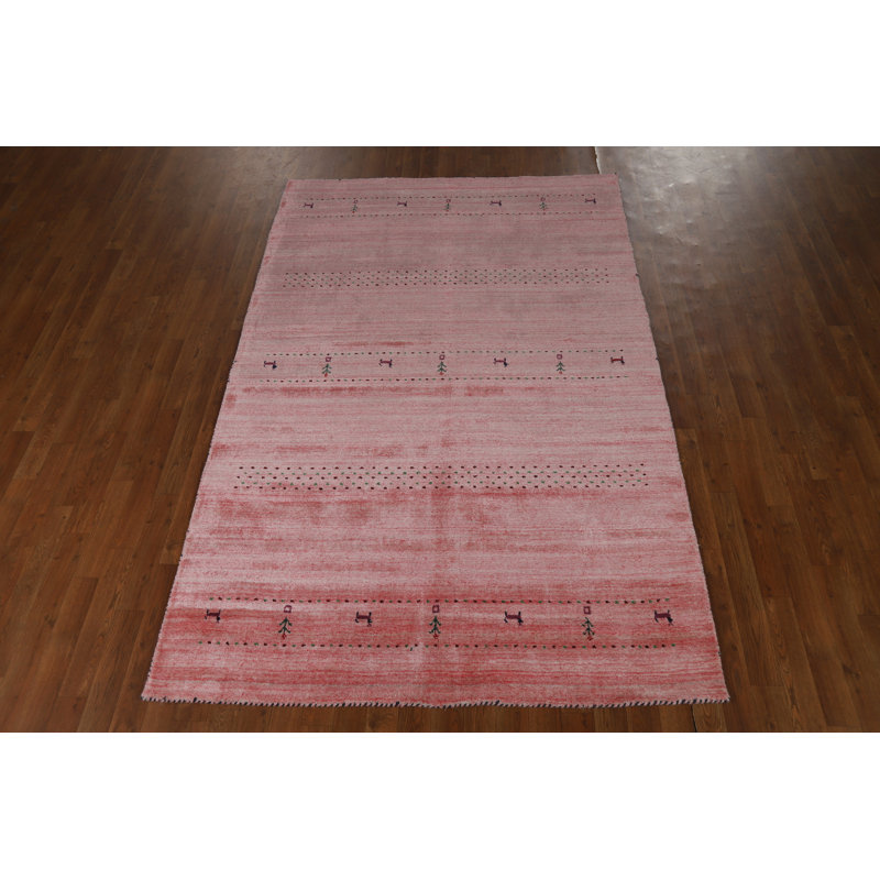 Tapis tribal rose Gabbeh 5 x 8