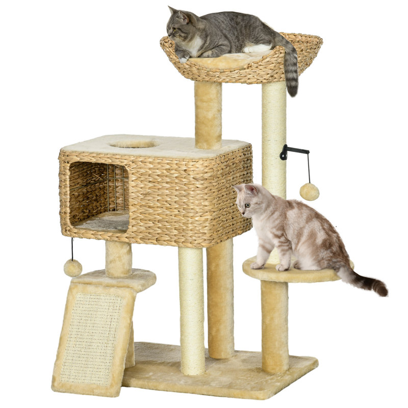 Arbre à chat pour chats d'intérieur, Beige, H 38,5 po x l 23,5 po x P 15,75 po