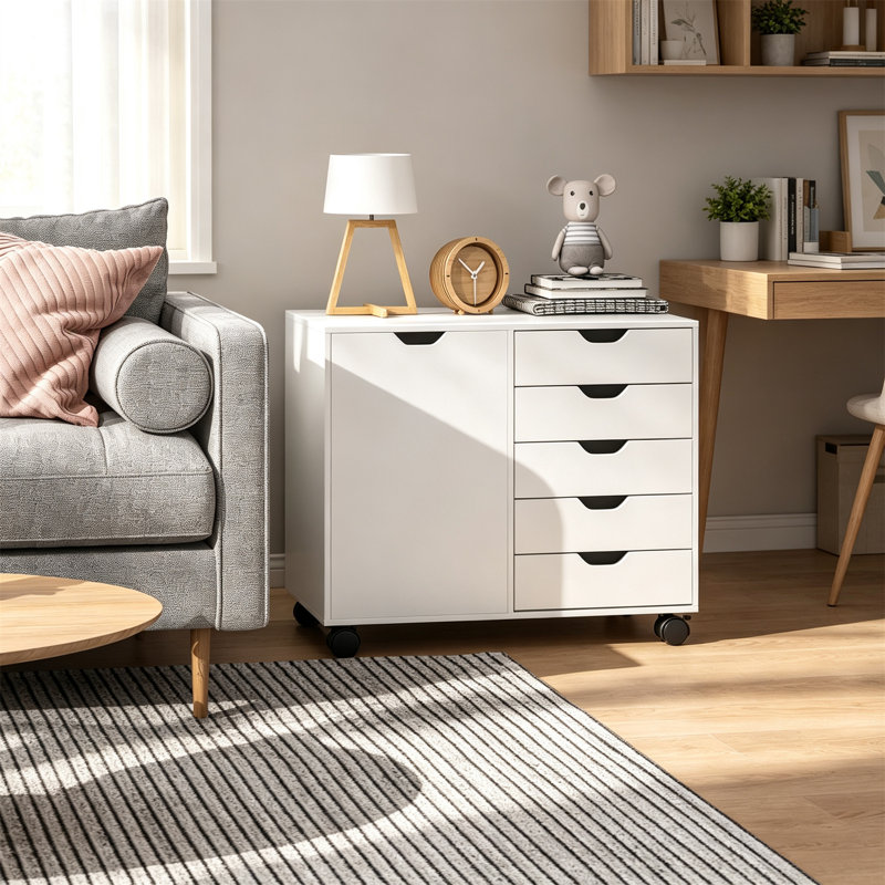 78 cm W 5 -Drawer Filing Cabinet, White