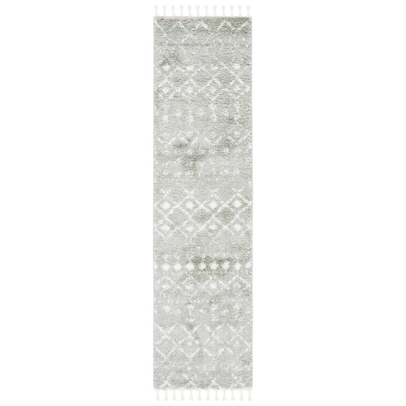 Akiesha Fringe Shag Performance Southwestern Rug, Runner 2'2" x 8'
