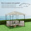 Outsunny Grey Polyester,Polyvinyl Chloride (PVC) Replacement Canopy for Gazebo,Canopy