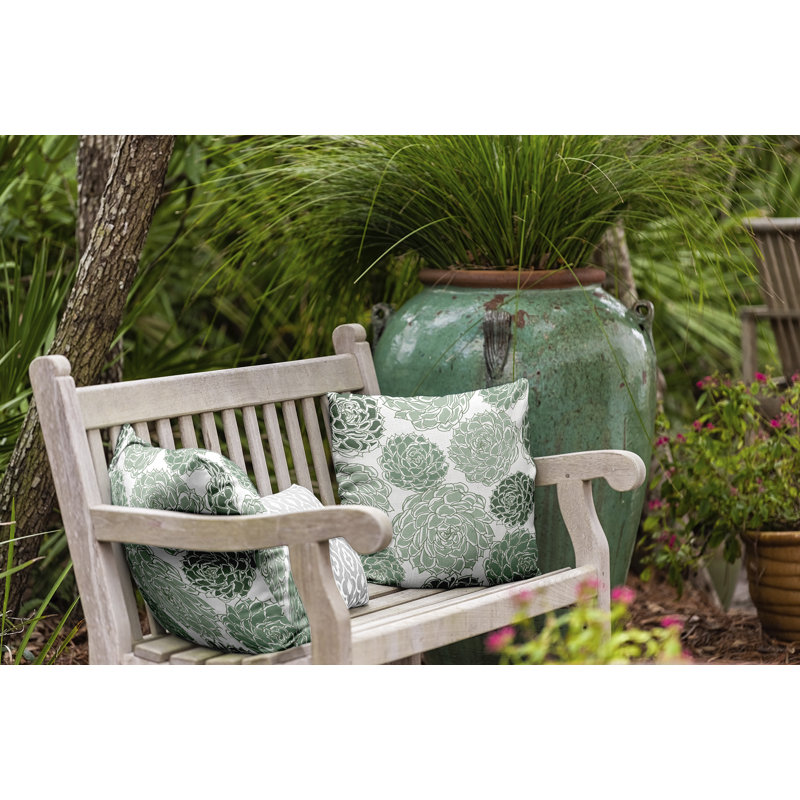 Housse et insert de coussin décoratif floral floral, H 18 po x l 18 po x P 3 po, Vert