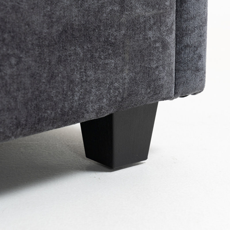 Xxxl 3 chenille pour le salon - confortable et élégant avec canapé à poches latérales à porter au quotidien, Gris foncé