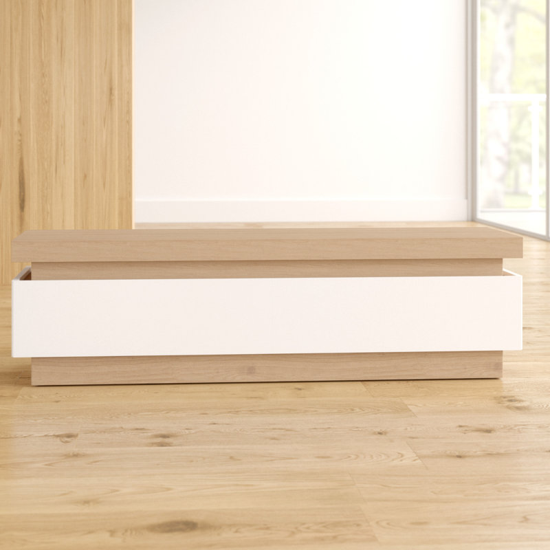 Glyndon TV Stand for TVs up to 65", Riviera Oak/White High Gloss