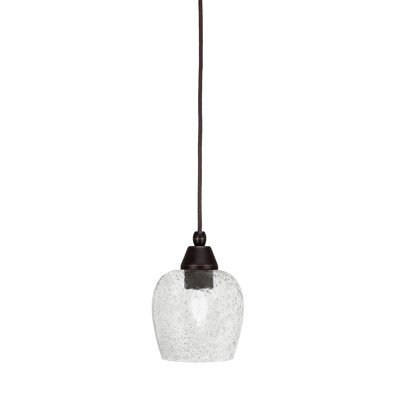 Mini-luminaire suspendu tout verre avec verre fumé de 6 po