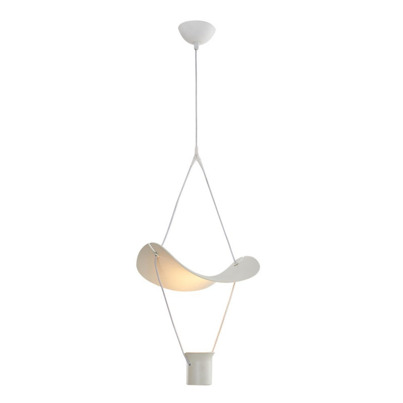 Modern White Chandelier, 120 cm Height x 9.8 in Width x 9.8 in Length | Metal Body with Acrylic Cap, 1 x 7W LED Socket | 3000K Warm Light, 700 Lm | Scandinavian Design, Perfect for Home & Office Décor