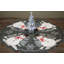 Bonhomme de neige et sapin de Noël gris anthracite, dessus de table rond de 34 po-1684713349