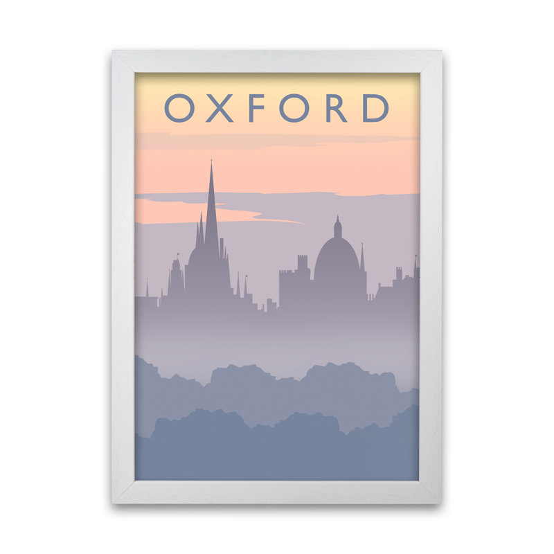 Oxford Skyline by Richard O'Neill - Single Picture Frame Print, 42 cm H x 297 cm W, White