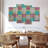 Abstract Geometric Hexagon Geometric Pattern On Canvas 4 Pieces Print-92899911