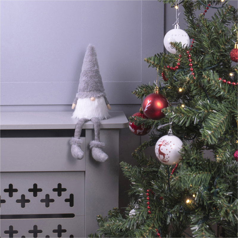 Cheve Christmas Stuffed Holiday Accent, Grey