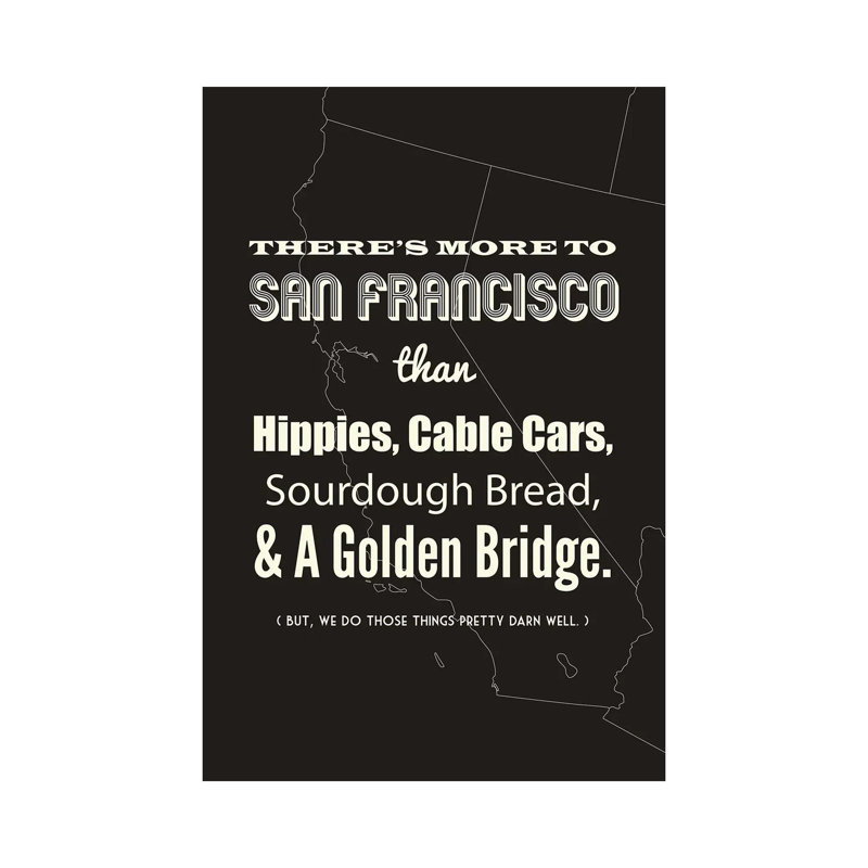 There's More To San Francisco, Dark by Benton Park Prints - Print on Canvas, Wrapped Canvas, 20.32 cm H x 30.48 cm W