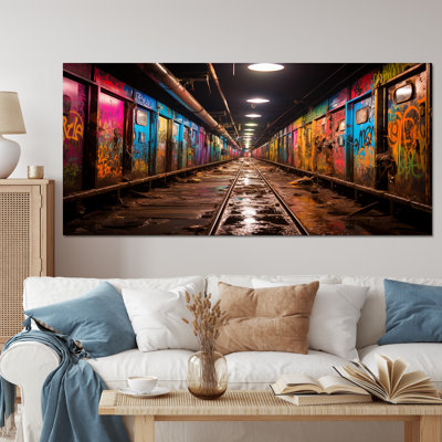 " Colorful Tunnel Graffiti Oasis Bold " Mixed Media and Color Photography Print