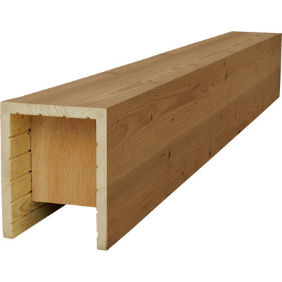 AmeriCraft Wood Smooth Beam, 3-Sided (U-Beam), 9 1/2"W x 11 1/2"H x 36"L, Special Walnut Finish, Stain Grade Pine