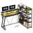 52'' L Shaped Gaming Desk with Storage Shelf and Monitor Stand, Corner Computer Desk with Power Outlet and LED Light-988841169