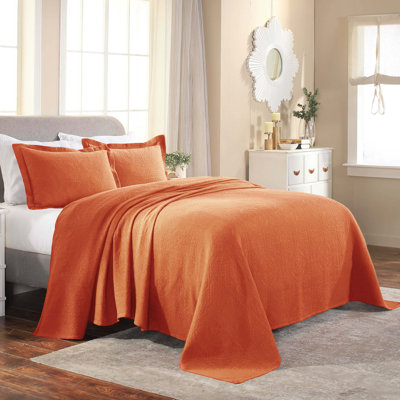 Swanton 100% Textured Medallion Cotton Modern & Contemporary Oversized Bedspread Set