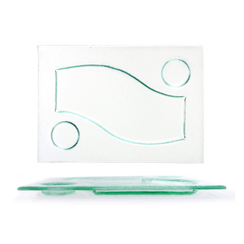 Assiette modulaire en verre transparent 12,25 po x 8,75 po