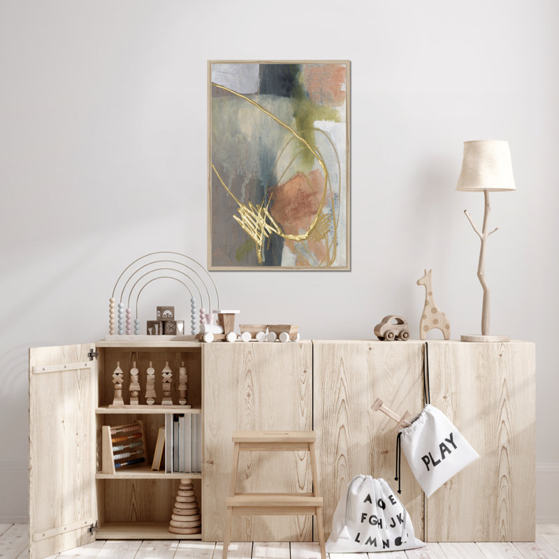 Burnished Loops II by Jennifer Goldberger - Painting, 95cm H x 65cm W, Natural Wood Framed Paper Print