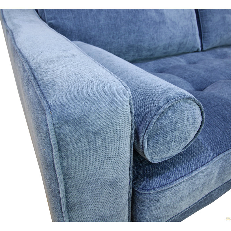 Canapé modulaire Anderson - bleu denim, Velours bleu denim, Orienté à droite