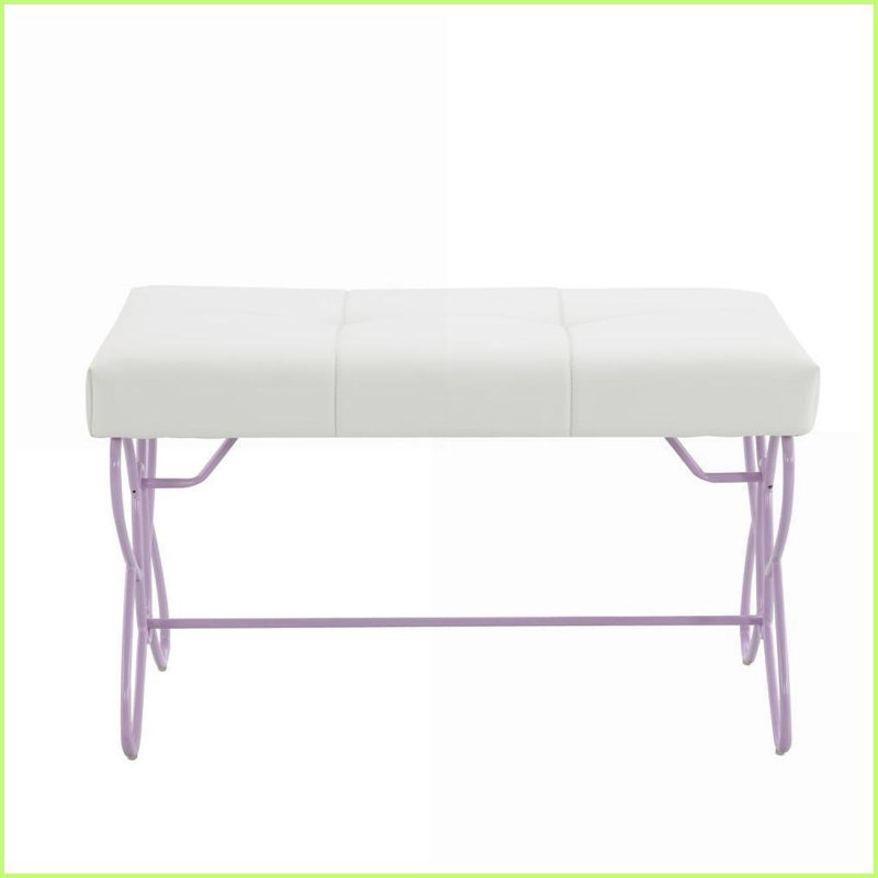 Banc rembourré d'appoint en cuir synthétique doré clair avec structure en composite robuste | Or | Rembourré