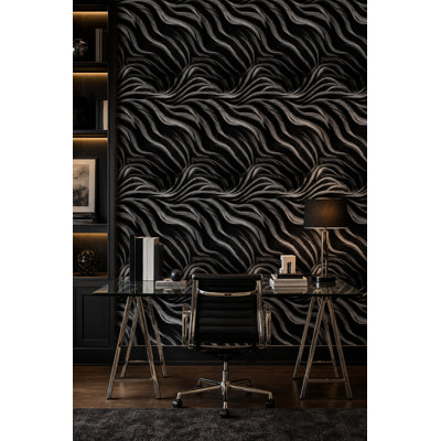 Papier peint double zèbre à motif animalier amovible noir et blanc