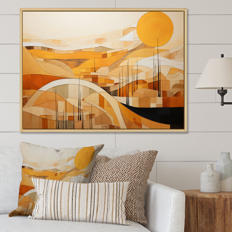" Abstract Canyon Mirage ", 24" H x 32" W x 1" D, Natural Floater Framed