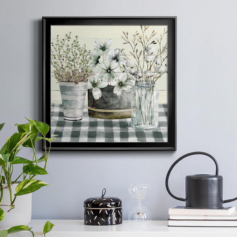 " Spring Gingham II ", 30.5" H x 30.5" W x 1.5" D, Black