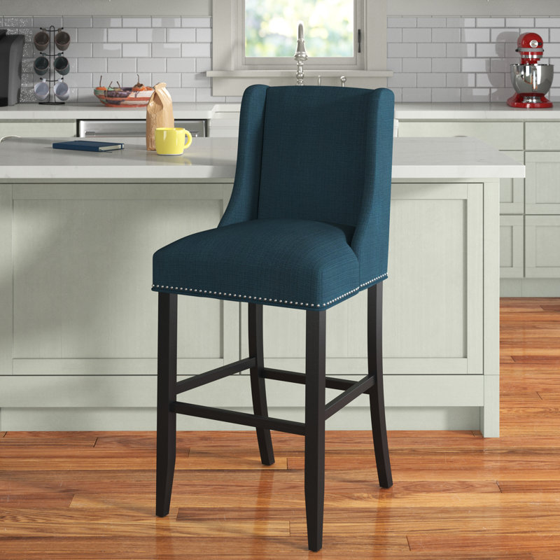 Tabouret de bar Modway Baron, Tissage bleu sarcelle, Tabouret de bar (siège d’une hauteur de 30,5 po), 1
