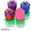  Birthdays Lotus Flower Musical Birthday Candle Spinning Birthday Cake Decoration Pink pkg/1