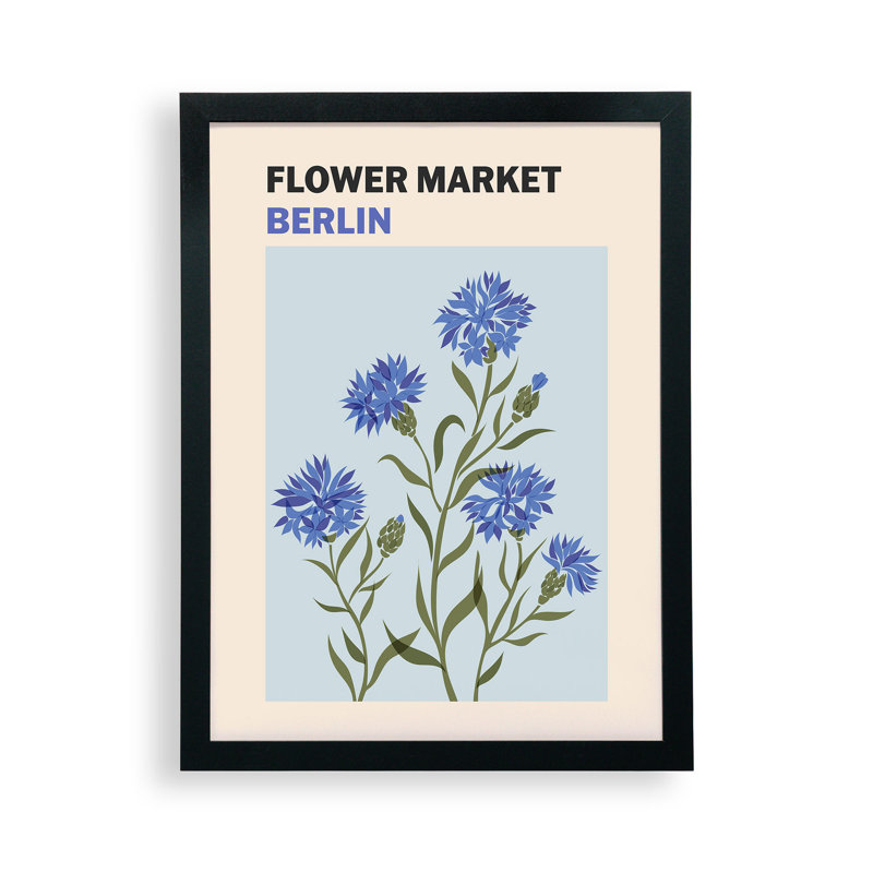 Cuss Yeah Designs Flower Market Berlin, affiche encadrée, H 16 po x l 12 po