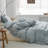 Linen Ruffled Duvet Cover Set-696302345-696302347