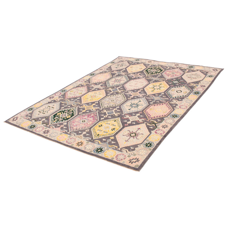Tapis unique en laine noué à la main de style nouvel âge rectangulaire 9 pi x 12 pi 2 po Parmele