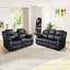 Ensemble de salon inclinable manuel en cuir Kamarli-1007475769