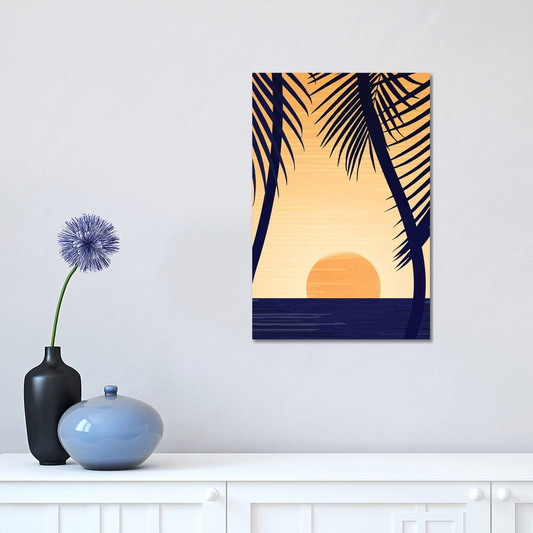 Golden Sunset by Modern Tropical - Wrapped Canvas Print