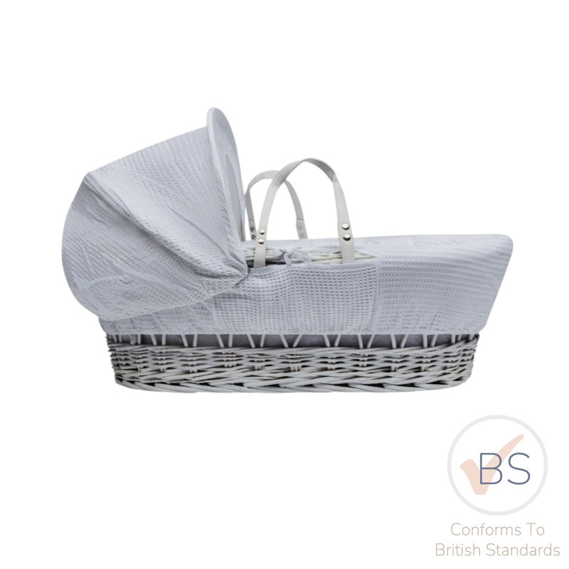 Moses Basket with Bedding with Mattress, White