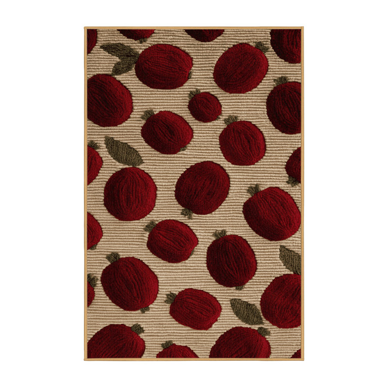Washable Cranberry Fruits Area Rug, Runner 2' x 4'