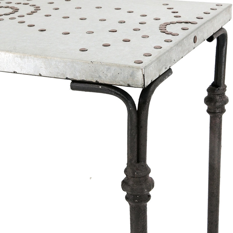 De trois tables en métal galvanisé idéales pour une table d'appoint ou un support à plante dans une salle d'étude, une base en fer, 15,8 lb