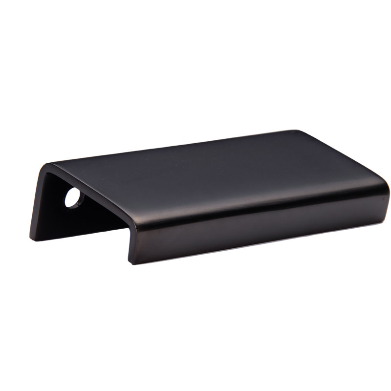 Modern Cabinet Finger Edge Pull, Polished Stainless Steel, 11 13/16"