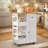 23.6" Rolling Kitchen Cart with Storage Cabinet, Drawer and Open Shelves-1617686794