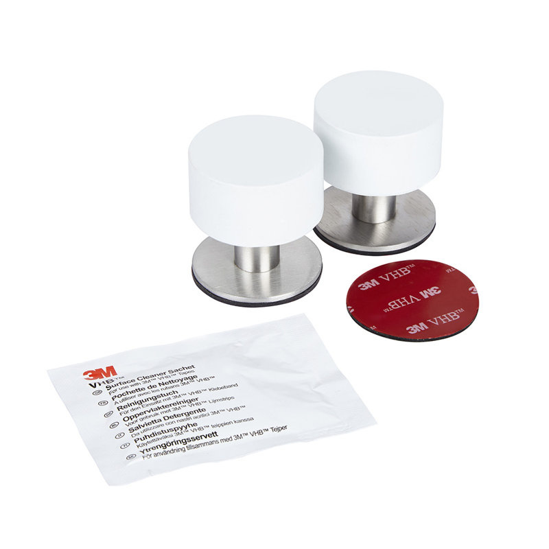 Stainless Steel Floor Fixed Stop, White