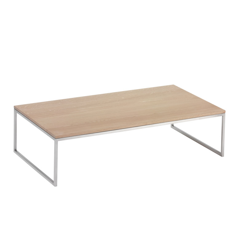 Dean Trestle Coffee Table, Stainless Steel, Black / Glass