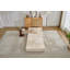 Canapé à compression, canapé-lit à plancher convertible à structure fixe, canapé modulaire à assise simple sans os, sans assemblage requis, tissu chenille, pour la chambre du salon, beige-1209245565
