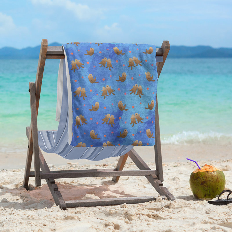 Serviette de plage katelyn elizabeth sea panneaux, Bleu