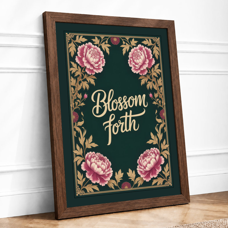 Blossom Forth Botanical - Framed Print, A4 - 29.7 x 21.0 cm, Walnut