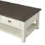 Table basse en bois massif avec rangement Holliman-497363166