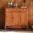Brown Solid Wood Shoe Storage Bench